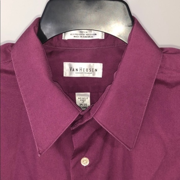 Men's Van Heusen Wrinkle Free Poplin Dress Shirt - Picture 2 of 12